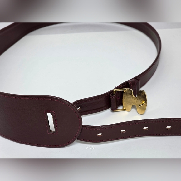 Halston III Leather Belt *Burgundy/Gold* main image 15